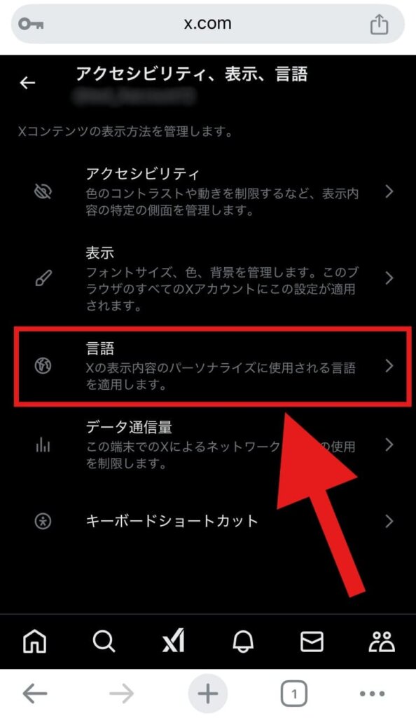 X(Twitter) 表示言語